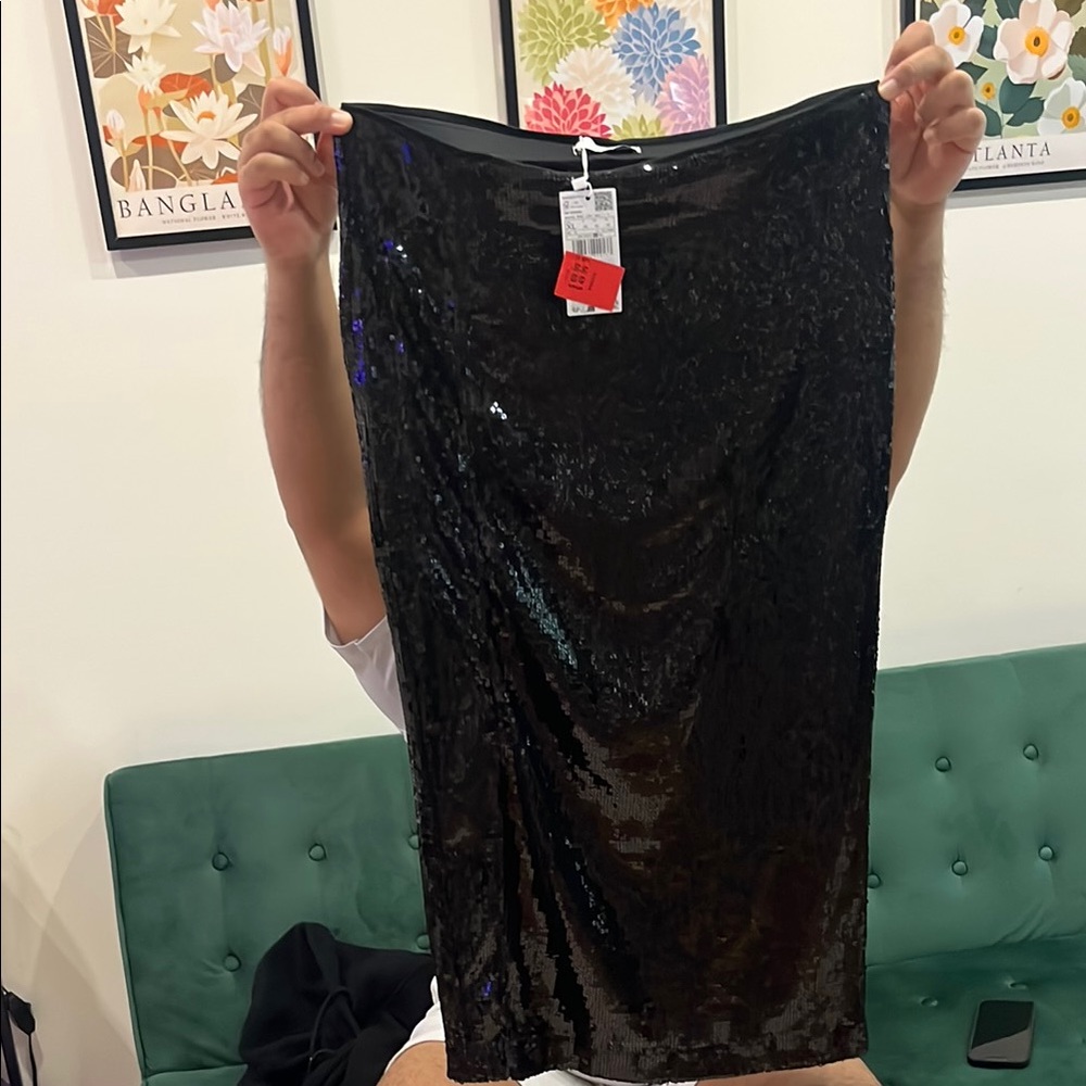 Mango Elegant Black Skirt